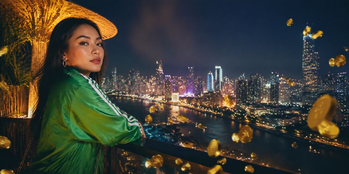 Người dùng Việt Nam thực hiện giao dịch tài chính trực tuyến trên điện thoại trong không gian hiện đại
